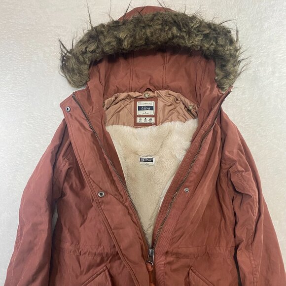 Abercrombie & Fitch 3 in 1 Parka Jacket Women S Ultra Faux Fur Hood Black - Picture 5 of 13